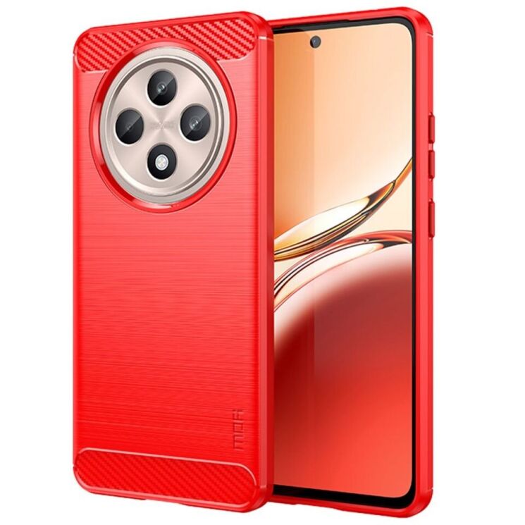 Силиконовый (TPU) чехол MOFI Carbon Fiber для OPPO Reno 12 F/FS - Red: фото 1 из 9