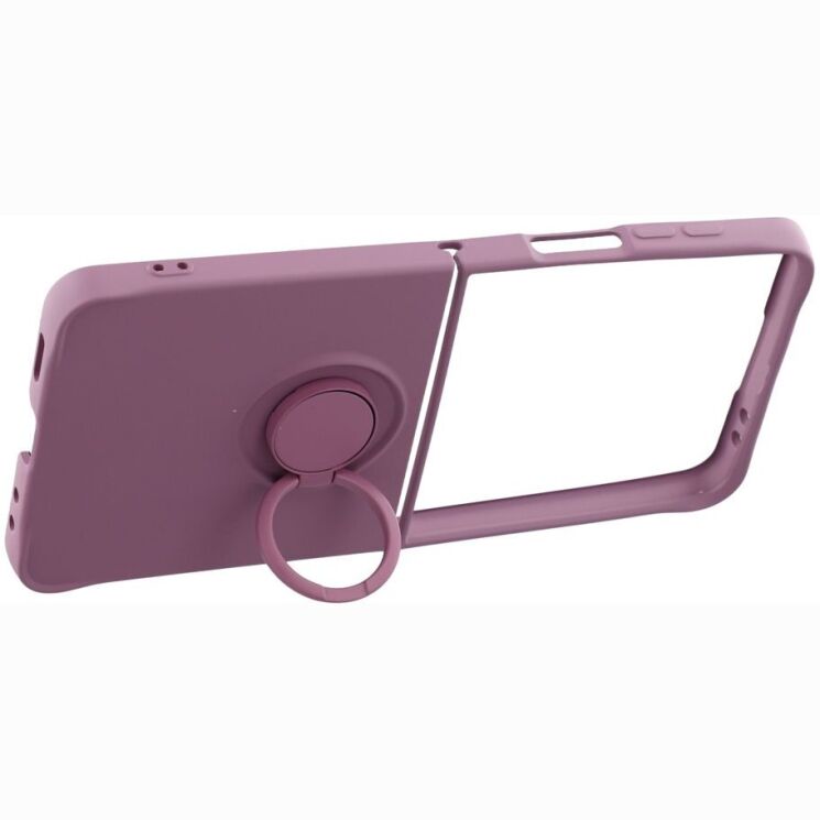 Силиконовый (TPU) чехол с кольцом Deexe Color Shell (FF) для Samsung Galaxy Flip 8 - Purple: фото 3 из 5