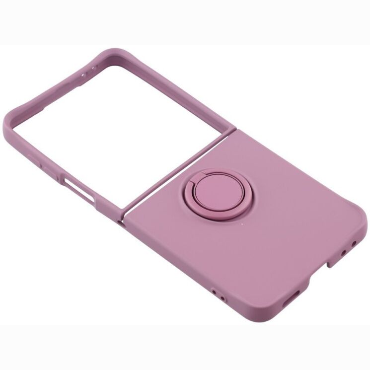 Силиконовый (TPU) чехол с кольцом Deexe Color Shell (FF) для Samsung Galaxy Flip 8 - Purple: фото 4 из 5