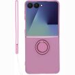 Силиконовый (TPU) чехол с кольцом Deexe Color Shell (FF) для Samsung Galaxy Flip 8 - Purple (423529V)
