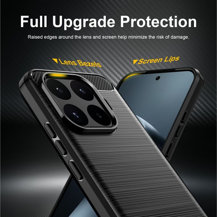 Силиконовый (TPU) чехол UniCase Carbon для Xiaomi 17T - Black: фото 3 из 9