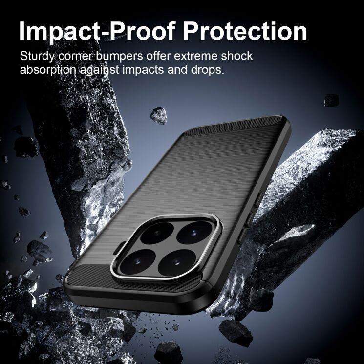 Силиконовый (TPU) чехол UniCase Carbon для Xiaomi 17T - Black: фото 4 из 9