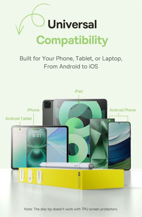 Стилус Baseus Smooth Writing 3 Passive Stylus (P80080804213-00) - White: фото 9 из 18