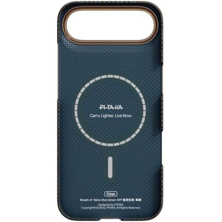 Ультратонкий чехол Pitaka Edge Case Breath of Veins для iPhone Air (BV1703A) - Dive Green: фото 3 из 9