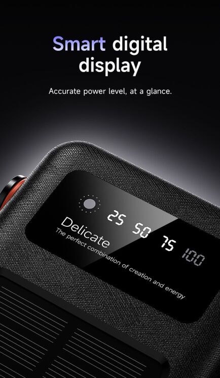 Зовнішній акумулятор Hoco DB33 Plus 22.5W+PD20W Sun Solar (30000mAh) - Black: фото 11 з 16