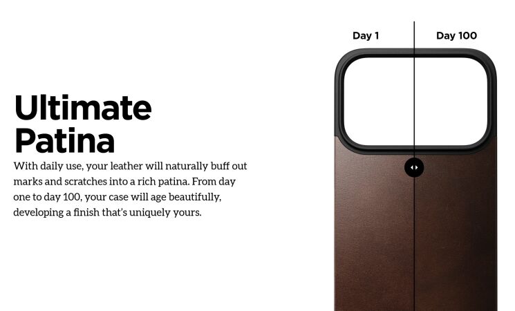 Защитная накладка Nomad Mag Leather Back для iPhone 17 Pro (NM014407858) - Rustic Brown: фото 7 из 9
