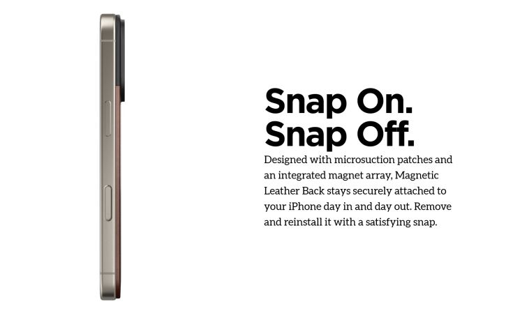 Защитная накладка Nomad Mag Leather Back для iPhone 17 Pro (NM014407858) - Rustic Brown: фото 8 из 9