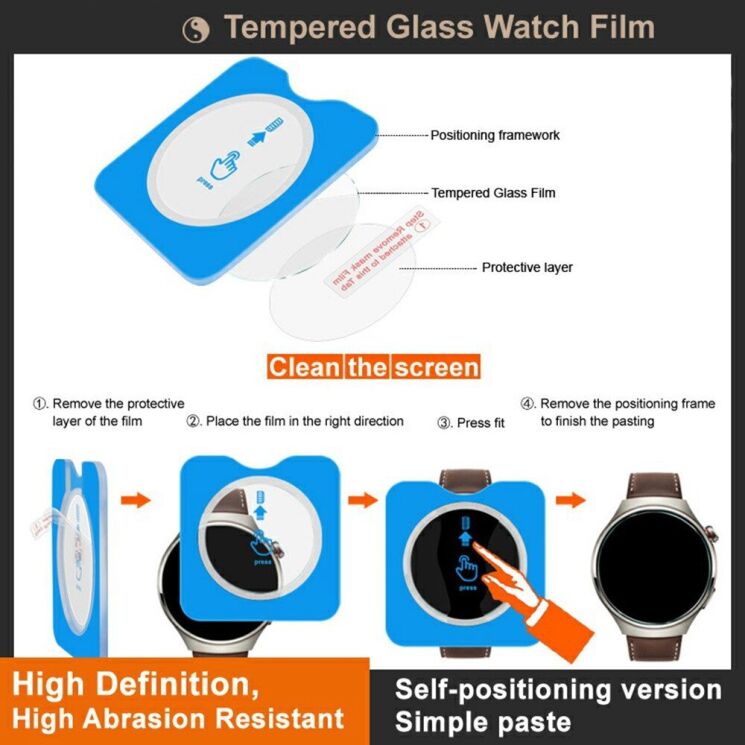 Защитное стекло IMAK Tempered Glass для Garmin Fenix E (47mm): фото 6 из 10