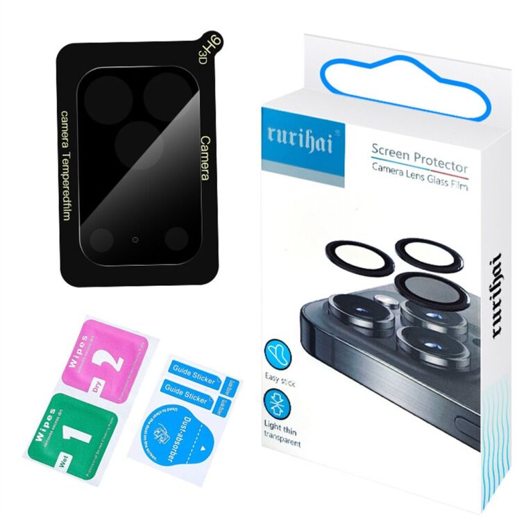 Защитное стекло на камеру RURIHAI Black Lens для Apple iPhone 17 Pro - Black: фото 4 из 4