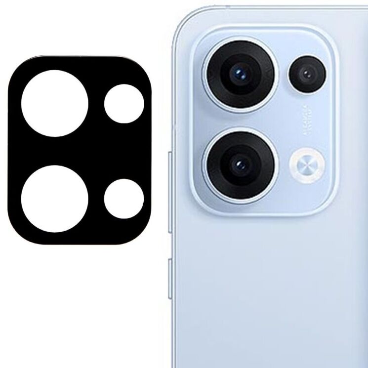 Защитное стекло на заднюю камеру Deexe Black Camera Lens для OPPO Reno 13 5G - Black: фото 1 из 6