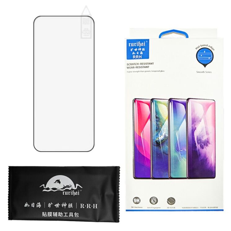 Защитное стекло RURIHAI 3D Curved CF для Honor 200 - Black: фото 5 из 5