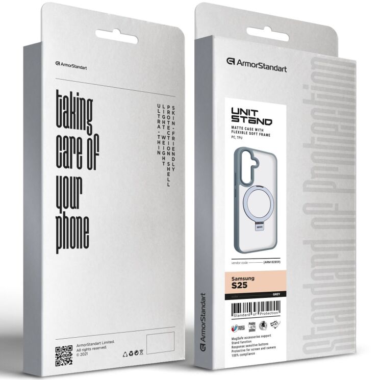 Защитный чехол ArmorStandart Unit Stand для Samsung Galaxy S25 (S931) - Grey: фото 2 из 2
