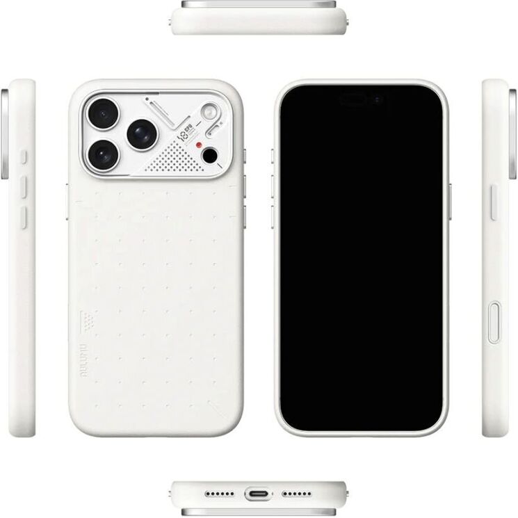 Захисний чохол AULUMU Particle Vegan Leather Case для iPhone 18 Pro / 17 Pro - White: фото 3 з 9