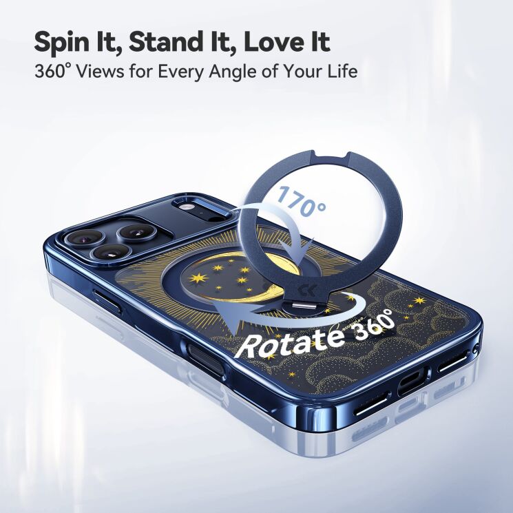 Защитный чехол CASEKOO Tarot Series для iPhone 17 Pro Max - Tarot Blue Moon (402869A) Защитный чехол CASEKOO Tarot Series для iPhone 17 Pro Max - Tarot Blue Moon: фото 5 из 9
