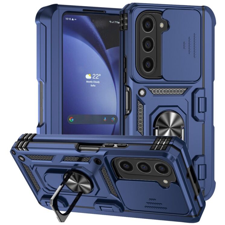 Защитный чехол Deexe Armor Slider (FF) для Samsung Galaxy Fold 6 - Blue: фото 1 из 10