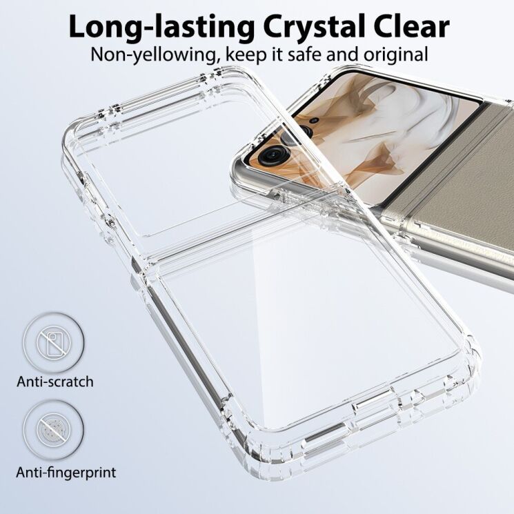 Защитный чехол Deexe Crystal Hybrid (FF) для Motorola Razr 50 - Transparent: фото 3 из 7
