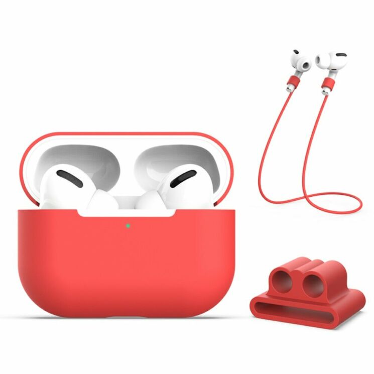 Захисний чохол Deexe Double Protect для Apple AirPods Pro - Red: фото 1 з 10