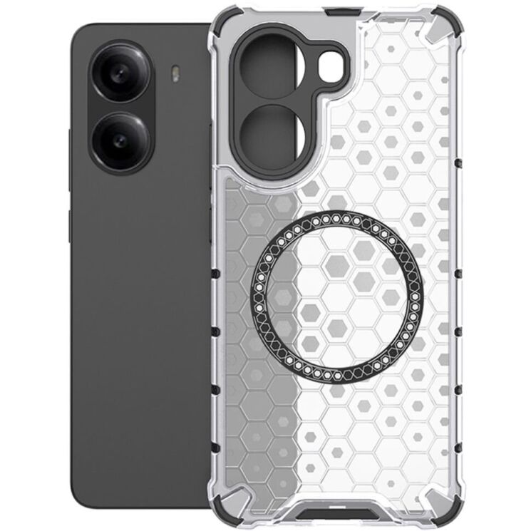 Захисний чохол Deexe Honeycomb Magnetic для Xiaomi Poco X7 Pro - Transparent: фото 1 з 9