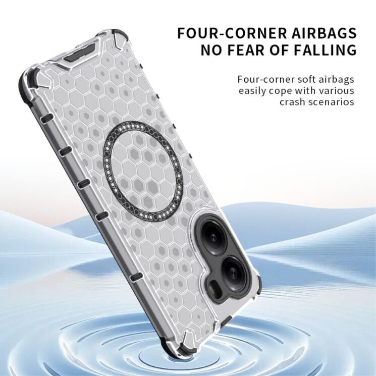 Захисний чохол Deexe Honeycomb Magnetic для Xiaomi Poco X7 Pro - Transparent: фото 6 з 9