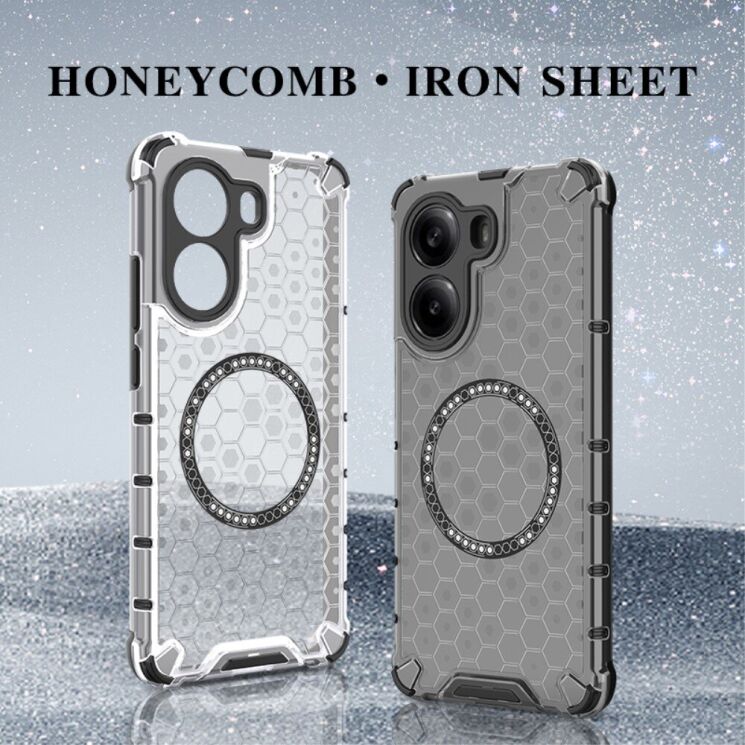 Захисний чохол Deexe Honeycomb Magnetic для Xiaomi Poco X7 Pro - Transparent: фото 4 з 9