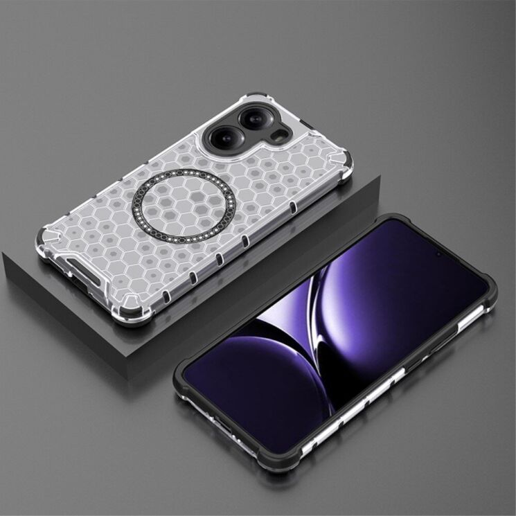Захисний чохол Deexe Honeycomb Magnetic для Xiaomi Poco X7 Pro - Transparent: фото 3 з 9