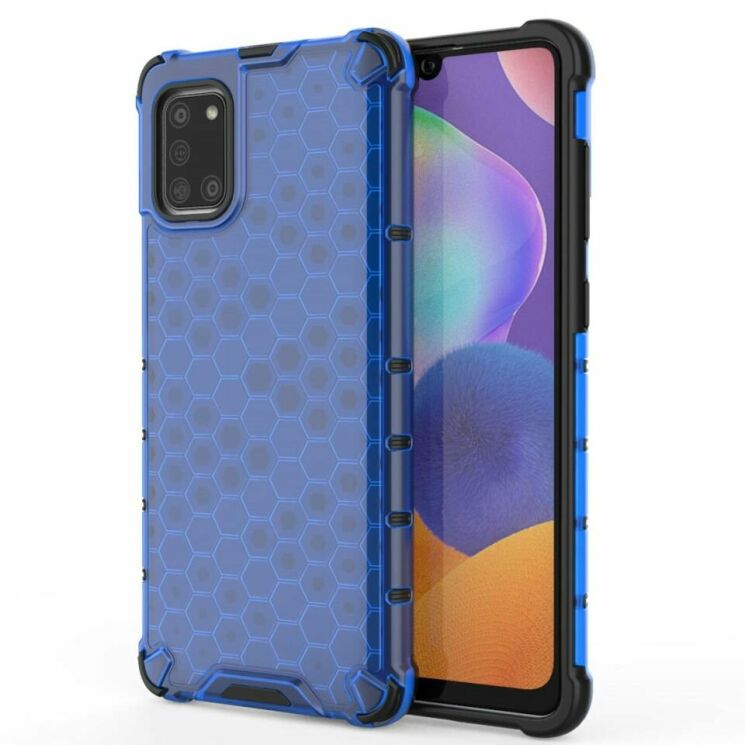 Захисний чохол Deexe Honeycomb Series для Samsung Galaxy A31 (A315) - Blue: фото 1 з 6