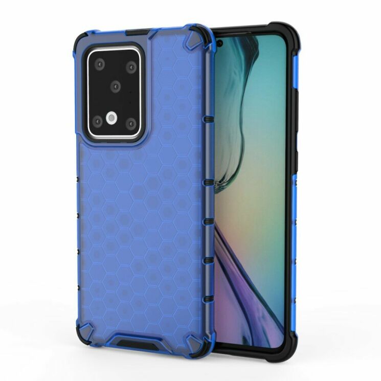 Защитный чехол Deexe Honeycomb Series для Samsung Galaxy S20 Ultra (G988) - Blue: фото 1 из 4