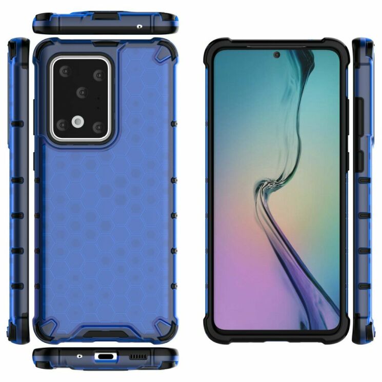 Защитный чехол Deexe Honeycomb Series для Samsung Galaxy S20 Ultra (G988) - Blue: фото 2 из 4