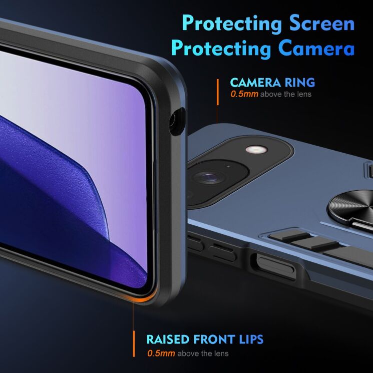 Захисний чохол Deexe Hybrid Shell для Google Pixel 9 / Pixel 9 Pro - Blue: фото 3 з 7