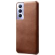 Защитный чехол Deexe Leather Back Cover для Realme C65 - Brown (353937Z)