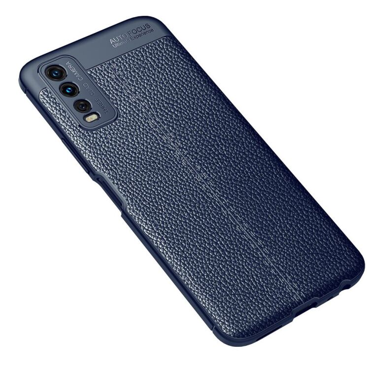 Защитный чехол Deexe Leather Cover для VIVO Y20 (V2027) / Y12s - Blue: фото 2 из 5