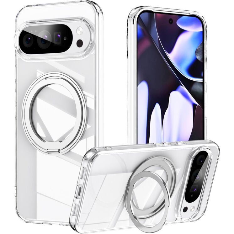Защитный чехол Deexe Mag Stand для Google Pixel 11 Pro XL - Silver: фото 1 из 13