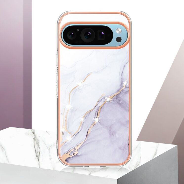 Защитный чехол Deexe Marble Style для Google Pixel 9 / 9 Pro - Green: фото 5 из 6