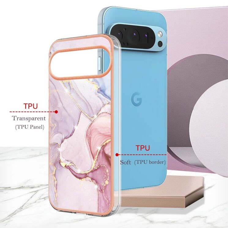 Защитный чехол Deexe Marble Style для Google Pixel 9 / 9 Pro - Green: фото 6 из 6