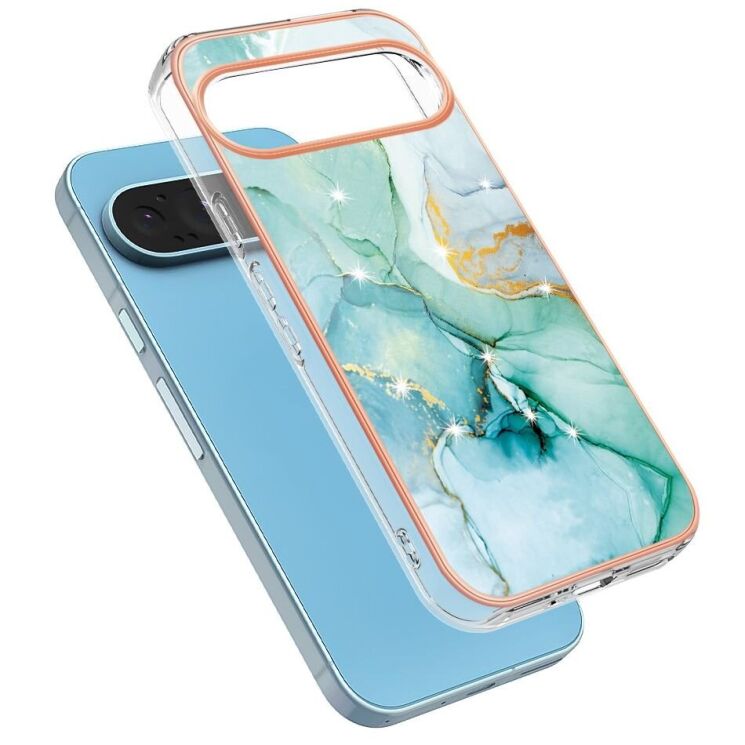 Защитный чехол Deexe Marble Style для Google Pixel 9 / 9 Pro - Green: фото 2 из 6