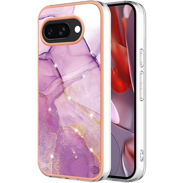 Защитный чехол Deexe Marble Style для Google Pixel 9a - Light Purple: фото 1 из 6