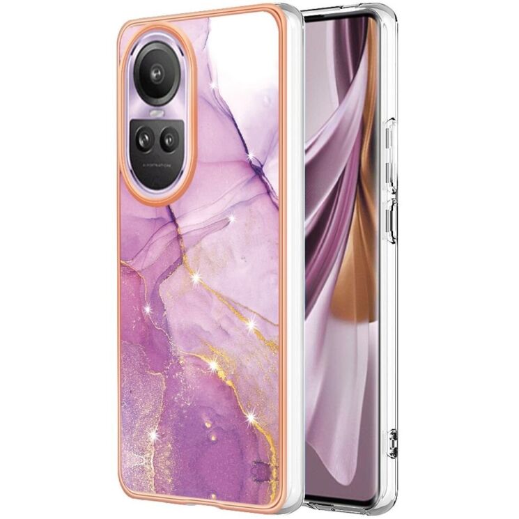 Захисний чохол Deexe Marble Style для OPPO Reno 10 Pro - Light Purple: фото 1 з 6