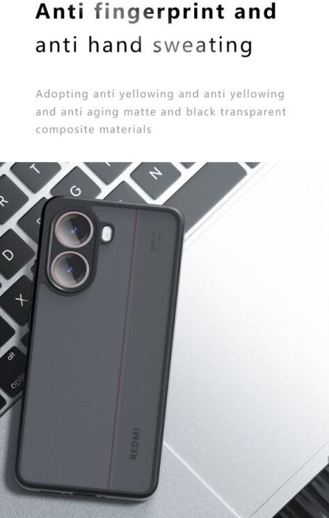 Защитный чехол Deexe Matte Skin для Xiaomi Poco X7 Pro - Transparent / Black: фото 13 из 14