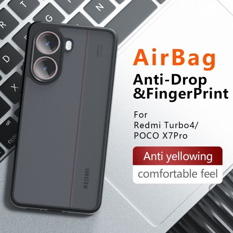 Защитный чехол Deexe Matte Skin для Xiaomi Poco X7 Pro - Transparent / Black: фото 11 из 14