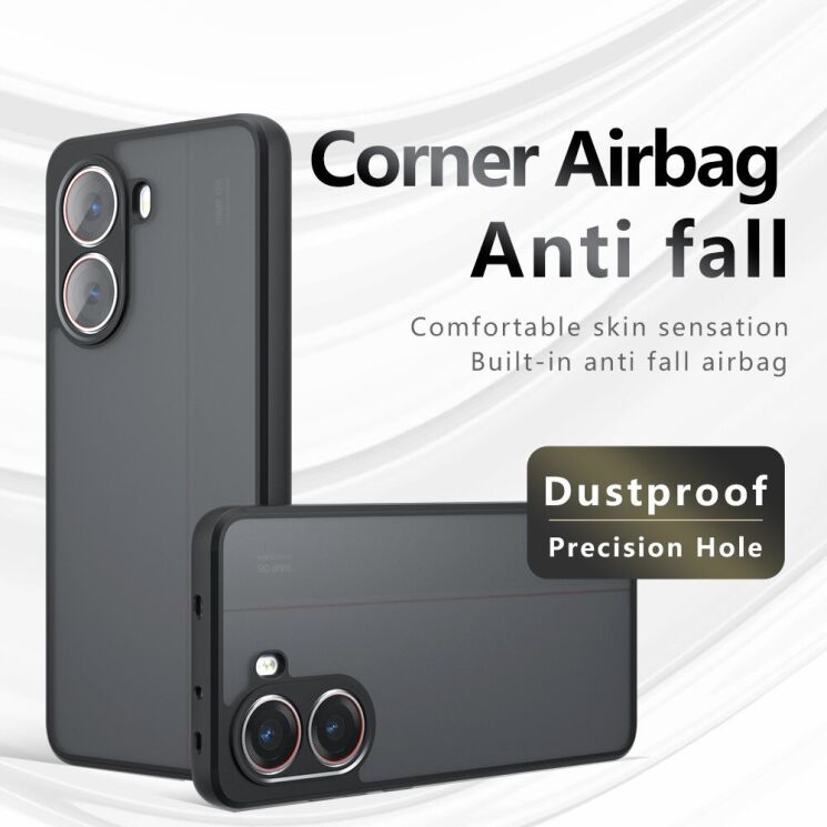 Защитный чехол Deexe Matte Skin для Xiaomi Poco X7 Pro - Transparent / Black: фото 12 из 14