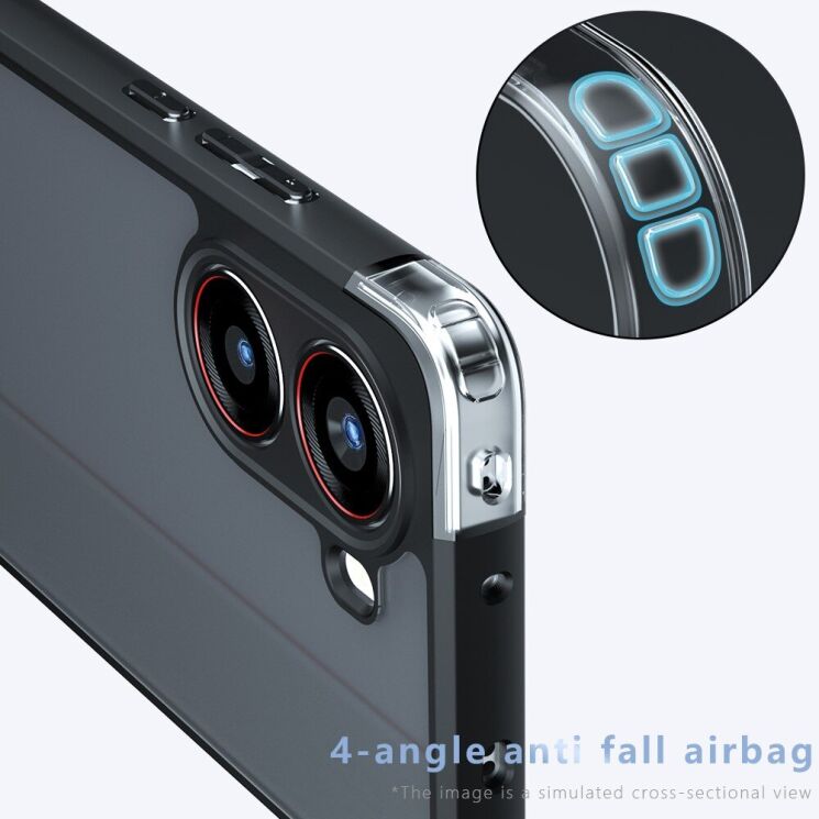 Защитный чехол Deexe Matte Skin для Xiaomi Poco X7 Pro - Transparent / Black: фото 4 из 14