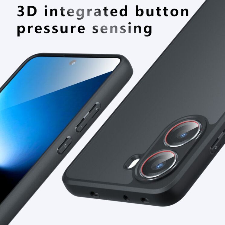 Защитный чехол Deexe Matte Skin для Xiaomi Poco X7 Pro - Transparent / Black: фото 10 из 14