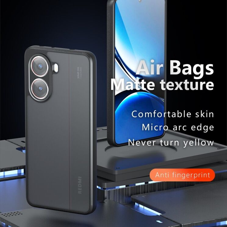 Защитный чехол Deexe Matte Skin для Xiaomi Poco X7 Pro - Transparent / Black: фото 2 из 14