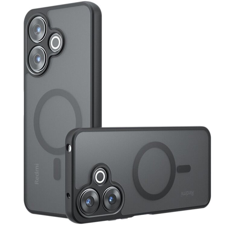 Защитный чехол Deexe Matte Skin with MagSafe для Xiaomi Redmi 13 - Black: фото 1 из 10