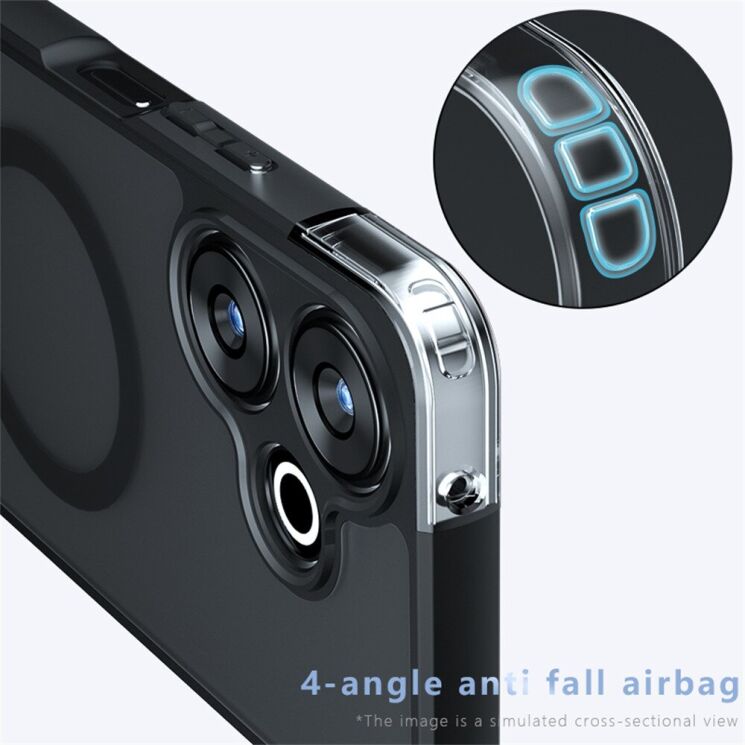 Защитный чехол Deexe Matte Skin with MagSafe для Xiaomi Redmi 13 - Black: фото 4 из 10