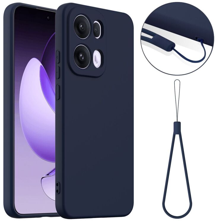 Захисний чохол Deexe Silicone Case with MagSafe для OPPO Reno 13 Pro 5G - Dark Blue: фото 1 з 9