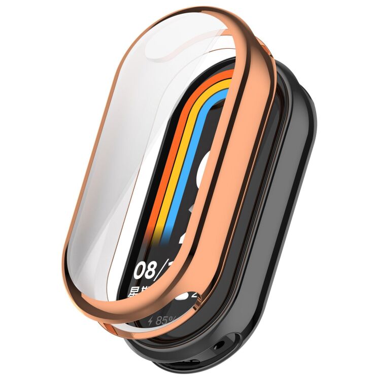 Захисний чохол Deexe Silicone Frame для Xiaomi Smart Band 11 - Rose Gold: фото 1 з 4