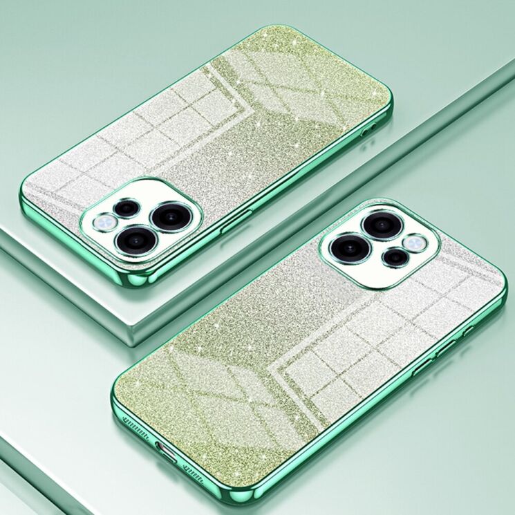 Захисний чохол Deexe Sparkles Cover для OPPO Reno 15 F/FS - Green: фото 2 з 7