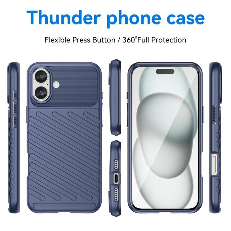 Защитный чехол Deexe Thunder Series для Apple iPhone 16 Plus - Black: фото 8 из 8