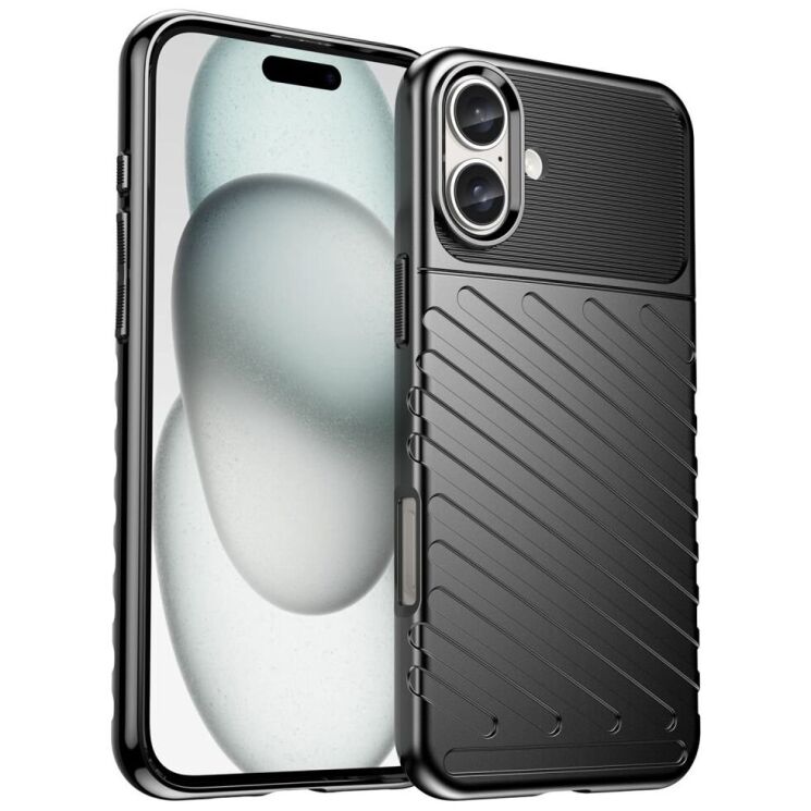 Защитный чехол Deexe Thunder Series для Apple iPhone 16 Plus - Black: фото 1 из 8